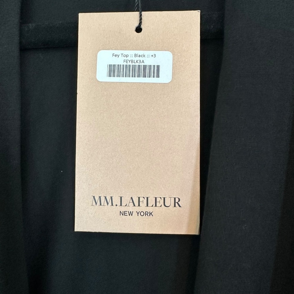MM.LaFleur Fey Top Black Stretch Ruched Wrap Blouse +3 Plus Size Career NWT - Picture 5 of 12